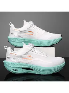 Men's Rotary Buckle Mesh Running Shoes, Shock-Absorbing Responsive Sneakers, Lightweight Non-Slip Laceless Running Shoes, Sporty running shoes