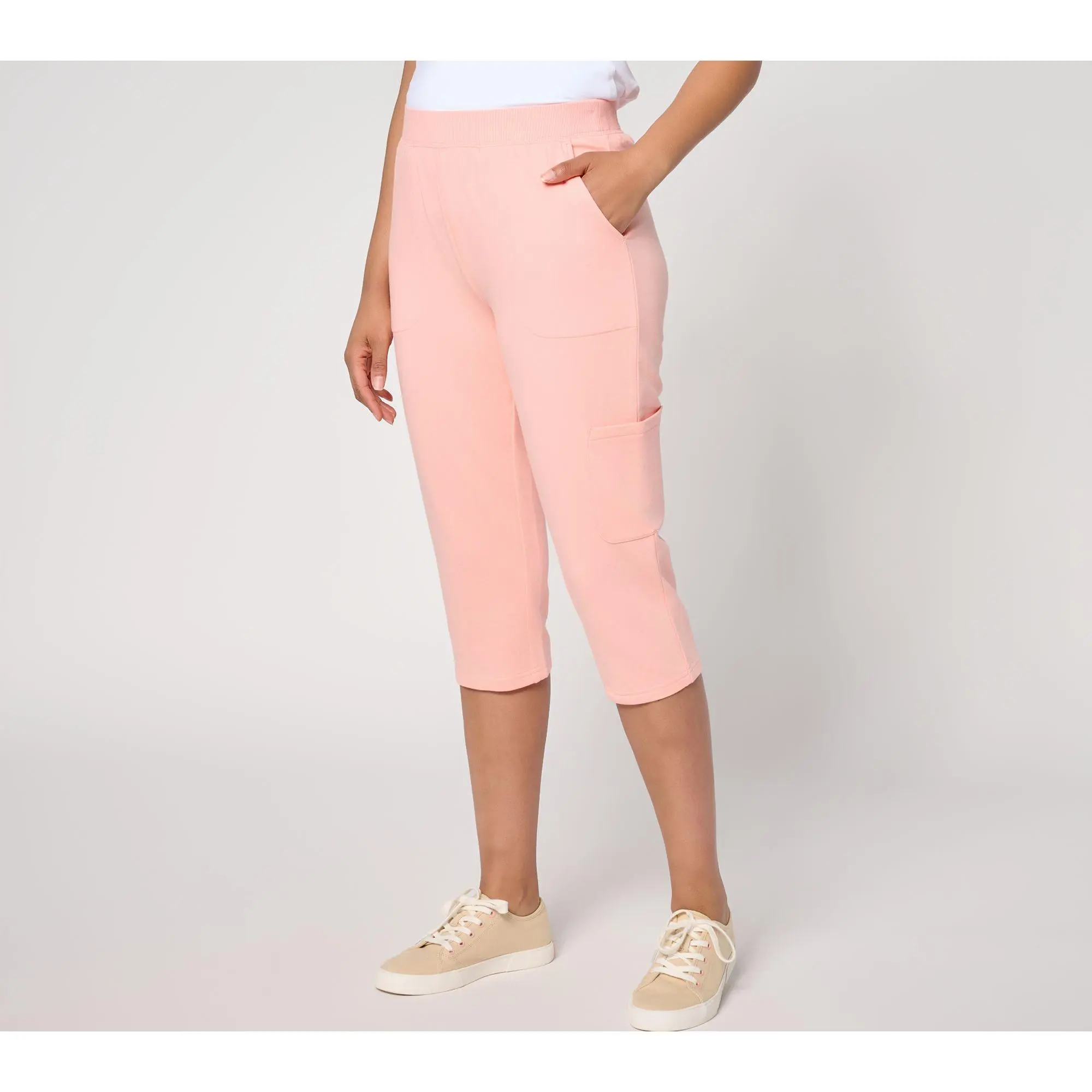 Denim & Co. Active French Terry Cargo Capri Pants
