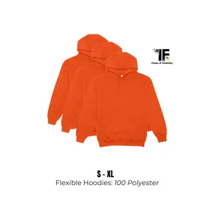 Fusion of Creativity Safety Orange Hoodie - 3 pack Durable Comfortable Stretchy 100% Polyester Flexible Hoodies Sizes S to XL for Work & Casual Use
