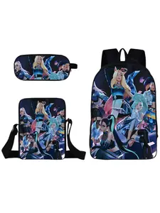 Korean Pop Music Demon Hunter Backpack Set, Unisex Casual Daily Bag, Durable Spacious Design, Perfect for Everyday Use, Fashion Korean Fan Accessory