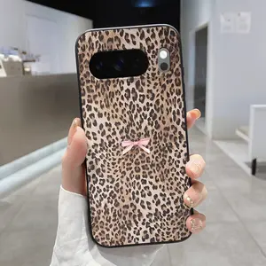 Rounded Edge Phone Case for Google Pixel 10 9 8 7 Pro A XL Leopard print Pattern Full Body Protection Shockproof Soft Liquid Silicone Cover Cellphone Protective