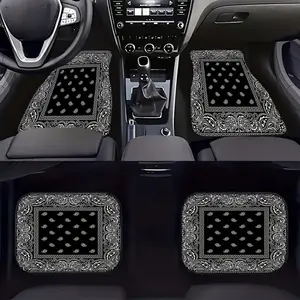 Universal Car Floor Mats Set, Thick Printed Design Style, Fits Tesla Model Y, Small Cars, Suvs, Halloween Christmas Gift