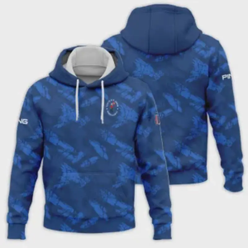 Shop Now Stylish 125th U S Open Pinehurst Ping Dark Blue Brush Pattern Classic Hoodie Shirt