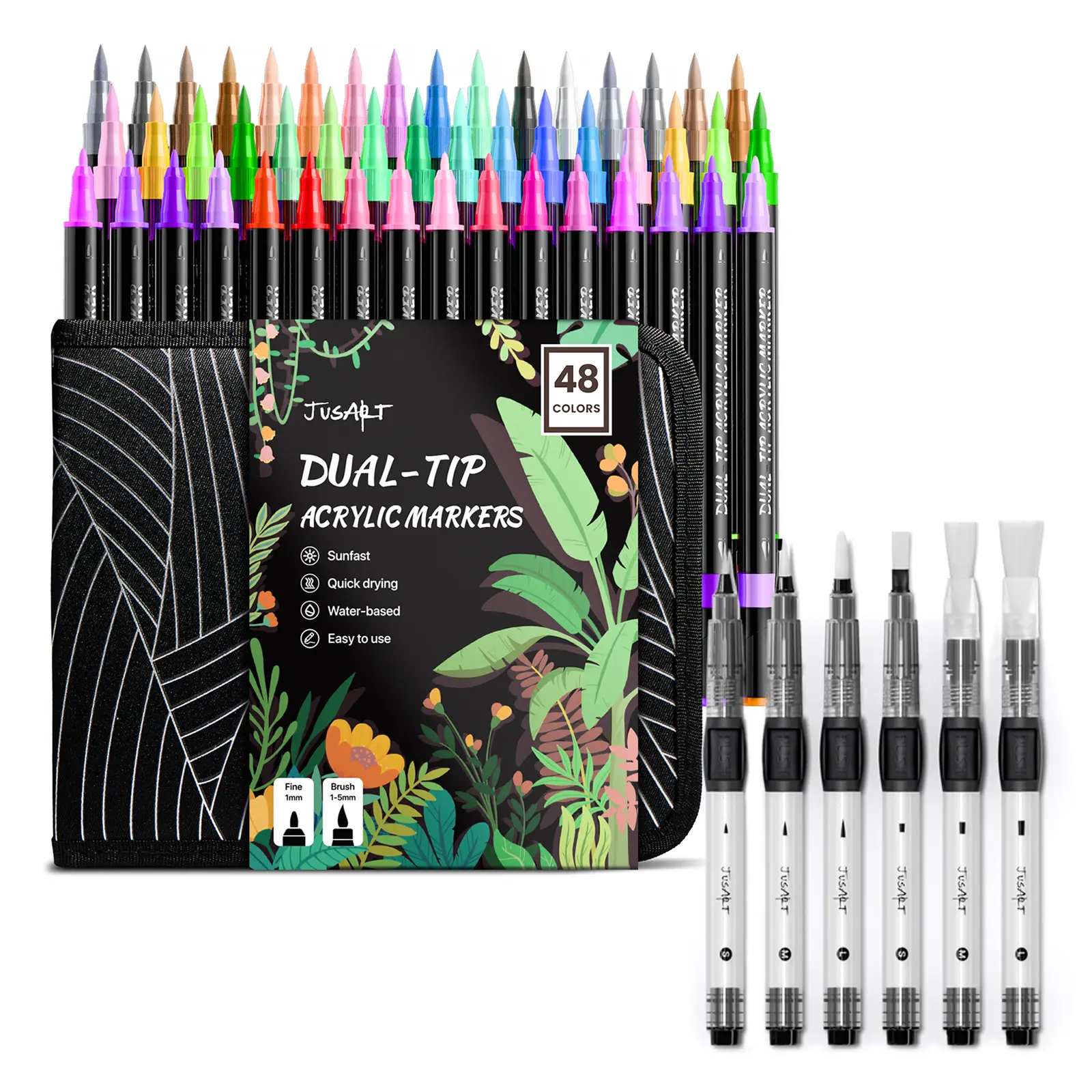 48 Colors Set (Dual Tip) (Black)