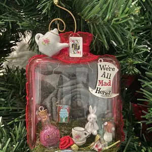 Alice Mad tea party terrarium Christmas ornament Decoration
