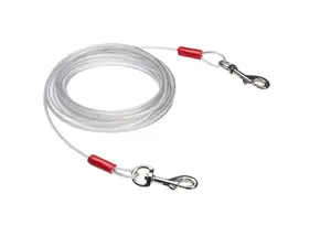Tie-Out Cable for Dogs up to 90 lbs, 25 feet, White