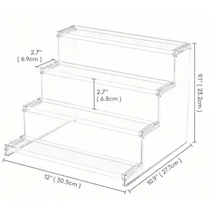 4 Tier Clear Display Stand for Perfume, Cologne, Fragrance, Skincare, Makeup, Cosmetics, Figures, Cupcake, Dessert Shelf Organiser