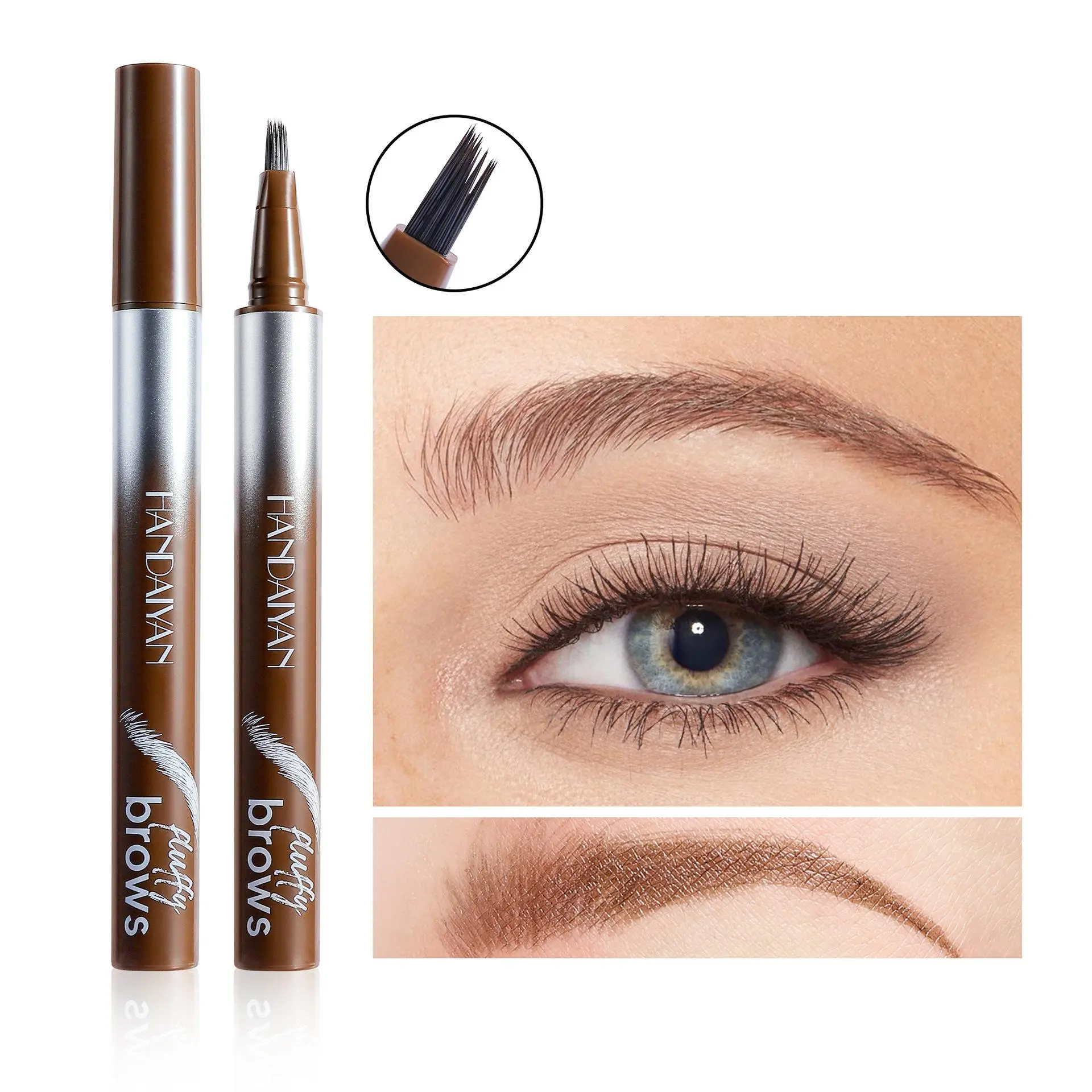 [2 PACK]2CHILL 4D Eyebrow Pen, Microblading Eyebrow Pencil, Long Lasting, Waterproof Easy To Color, Create Natural Hair-Like Brows, Micro-Fork Tip