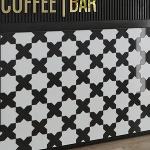 Black 5x5 Glossy Cross Ceramic Tile (27 pack, 5.37 sq ft/case)