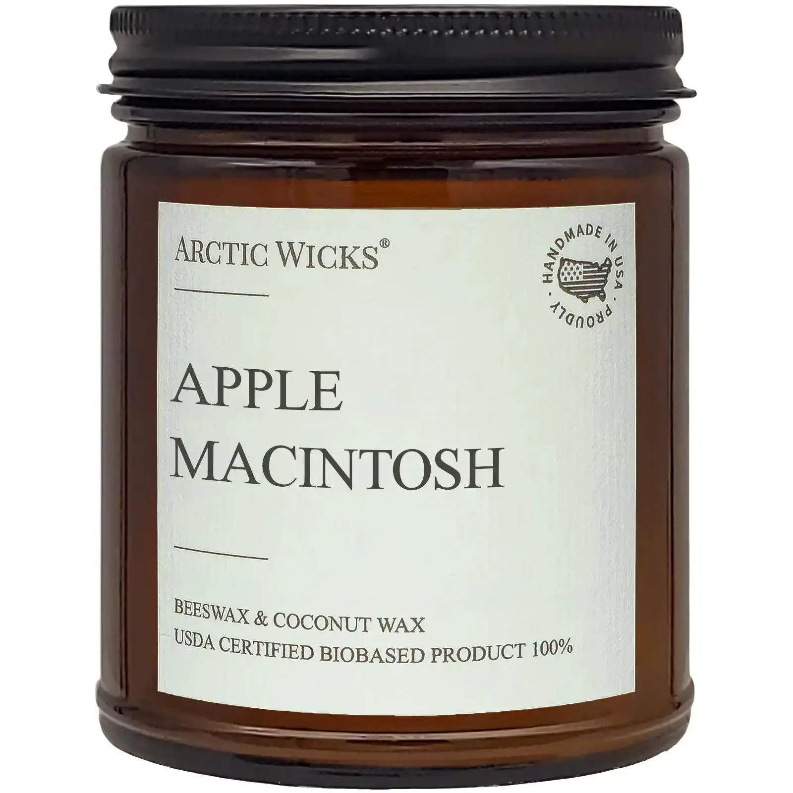 ARCTIC WICKS Apple Macintosh Scented Candle, 9oz Coconut & Beeswax Blend, Non-Toxic, Vanilla-Woody Fragrance, Home Decor Aroma Candle