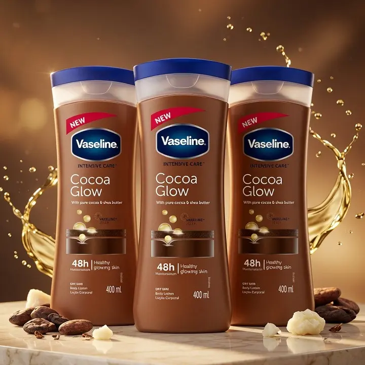 Vaseline Intensive Care Cocoa Glow 400ml 3-6 Pack with Pure Cocoa & Shea Butter for 48h Healthy Glowing Skin Body Care Daily