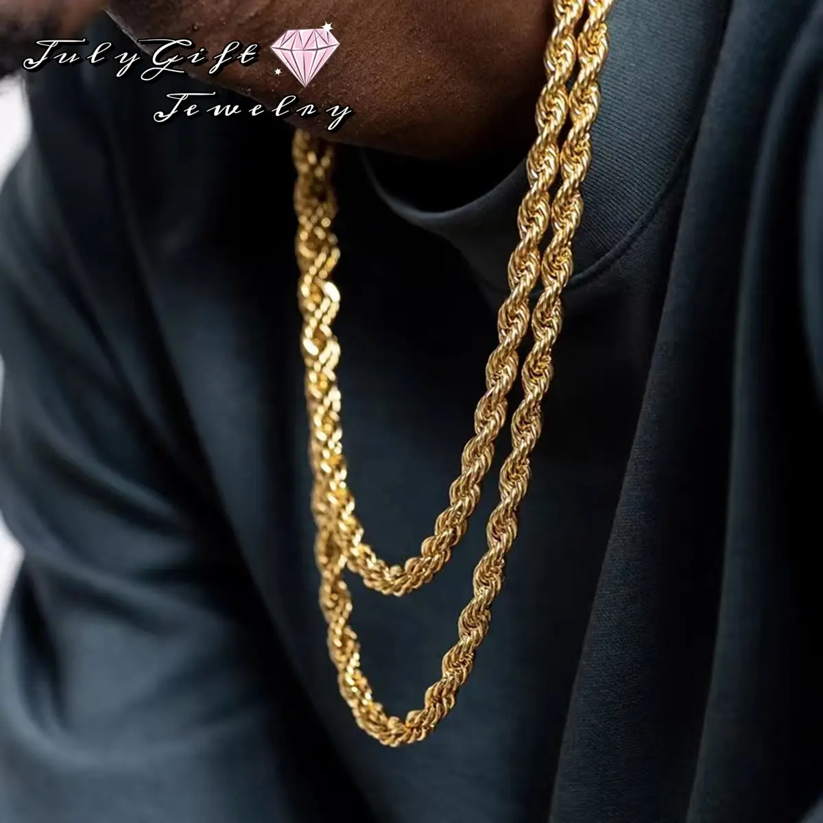5-8mm Rope Chain Necklace for Men and Women