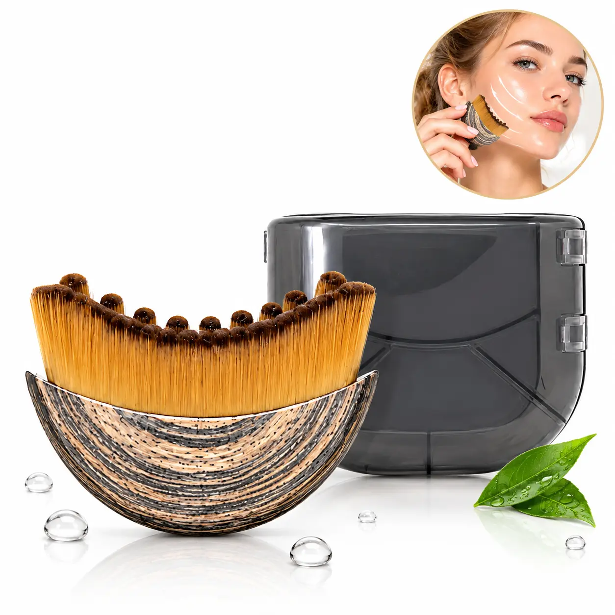 Lymphatic Contour Facial Brush & Neck Gua Sha Massager, Dry-Brushing Tool for Lymphatic Drainage & Facial Fatigue Relief, Ergonomically Designed for Precise Skin Fit, Beauty Skincare Accessory