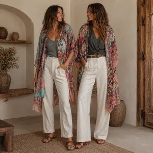 Boho Floral Patchwork Kimono