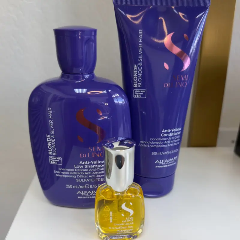 Alfaparf Anti yellow shampoo, conditioner and oil