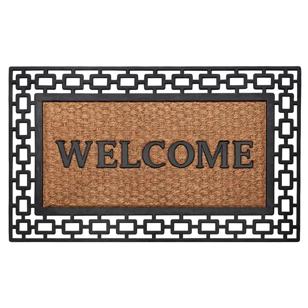 Achim WRM1830AD6 18" x 30" Durable Environmentally-Friendly Wrought Iron Rubber Mat - Art Deco, Suitable for Vacuum & Broom Cleaning