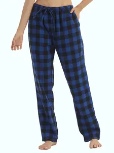 Flannel Pajama Pants Women with Pockets & Drawstring Comfy Plaid Lounge Pants Casual Stretch Cotton Sleepwear Bottoms Soft Pj