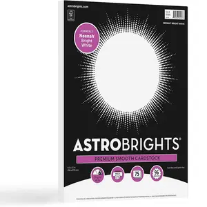 Neenah Bright White Cardstock, 8.5" x 11", 65 lb/176 gsm, White, 75 Sheets (90905-02) - Packaging May Vary