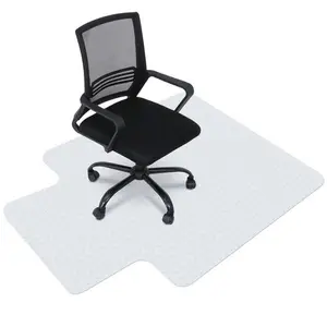 Zenstyle Rectangular 2-Mats Set PVC Chair Floor Mat, 48 x 36 in, 1/8 in Thick Studded Back Lip, Durable Eco-Friendly Indoor Option for Pile Carpet