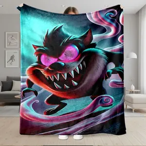 1pc Looney Tunes Tasmanian Devil Taz Flannel Throw Blanket, Ultra Soft Cozy Lightweight Warm for Bed Sofa Chair Living Room Bedroom Office Travel, All Season Gift Idea, Flannel Blankets