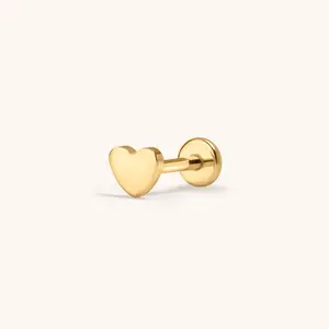 Heart Push Pin Flat Back Earring