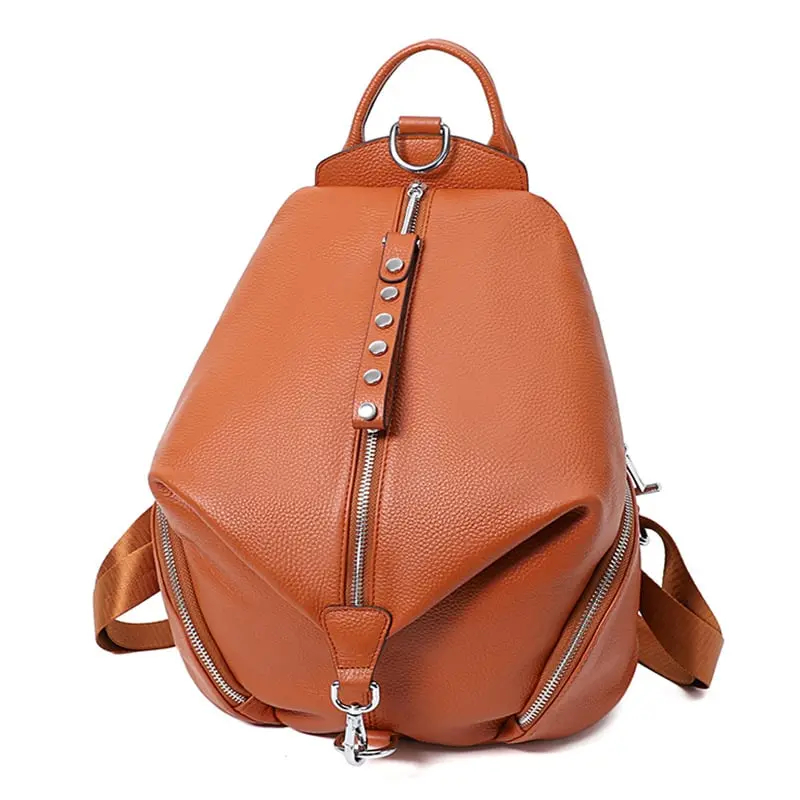 Women's Anti-Theft Leather Backpack