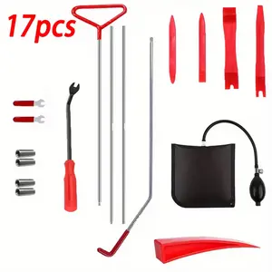 17pcs Car Repair Master Kit - Portable Automotive Tool Set with Long Reach Tool, Tire Repair, and Emergency Essentials for Cars and Trucks | Easy-to-Use, Versatile, Fit for All Vehicles - Dent & Interior Removal Tools
