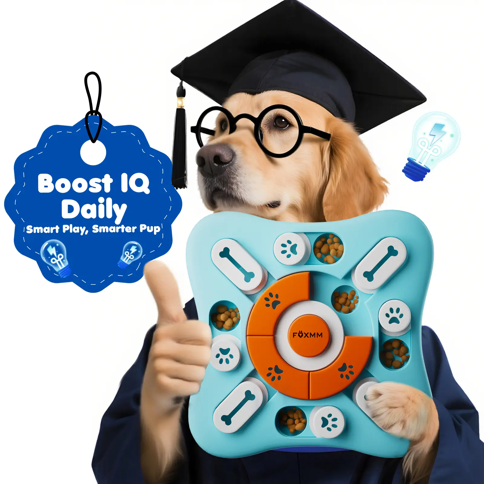 Interactive Dog Treat Puzzle Toys for IQ Training & Mental Stimulating,Fun Slow Feeder,Large Medium Small Dogs Enrichment Toys with Squeak Design