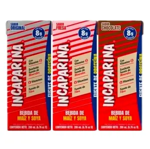 Incaparina 3 Pack MultiSabor Fresa, Chocolate y Original  200ml c/u Enjoy Flavor Authentic From Guatemala