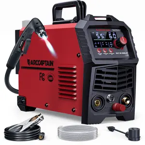 Arccaptain CUT55 Non-HF Plasma Cutter, Blowback Non-HF Pilot Arc Plasma Cutting Machine, Large LED Display IGBT Inverter 110/220V Dual Voltage, 3/5" Clean Cut, Mesh Cutting, Rust Removal, PA PT Adjustable, Black Friday Deals, Xmax Gift for Man and Dad