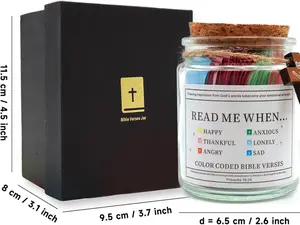 Bible Verse Jar,Christian gift for Women, bible verses in a jar, Hope Jar Pray Jar with Scriptures, Religious Gift Bible Study Gifts for Men Mom Dad