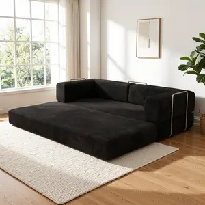 78.7'' floor sofa bed, high quality sponge cushion comfortable corduroy convertible cloud sofa, multifunctional floor sofa bed, futon sofa suitable for living room, bedroom, study, apartment, rental room