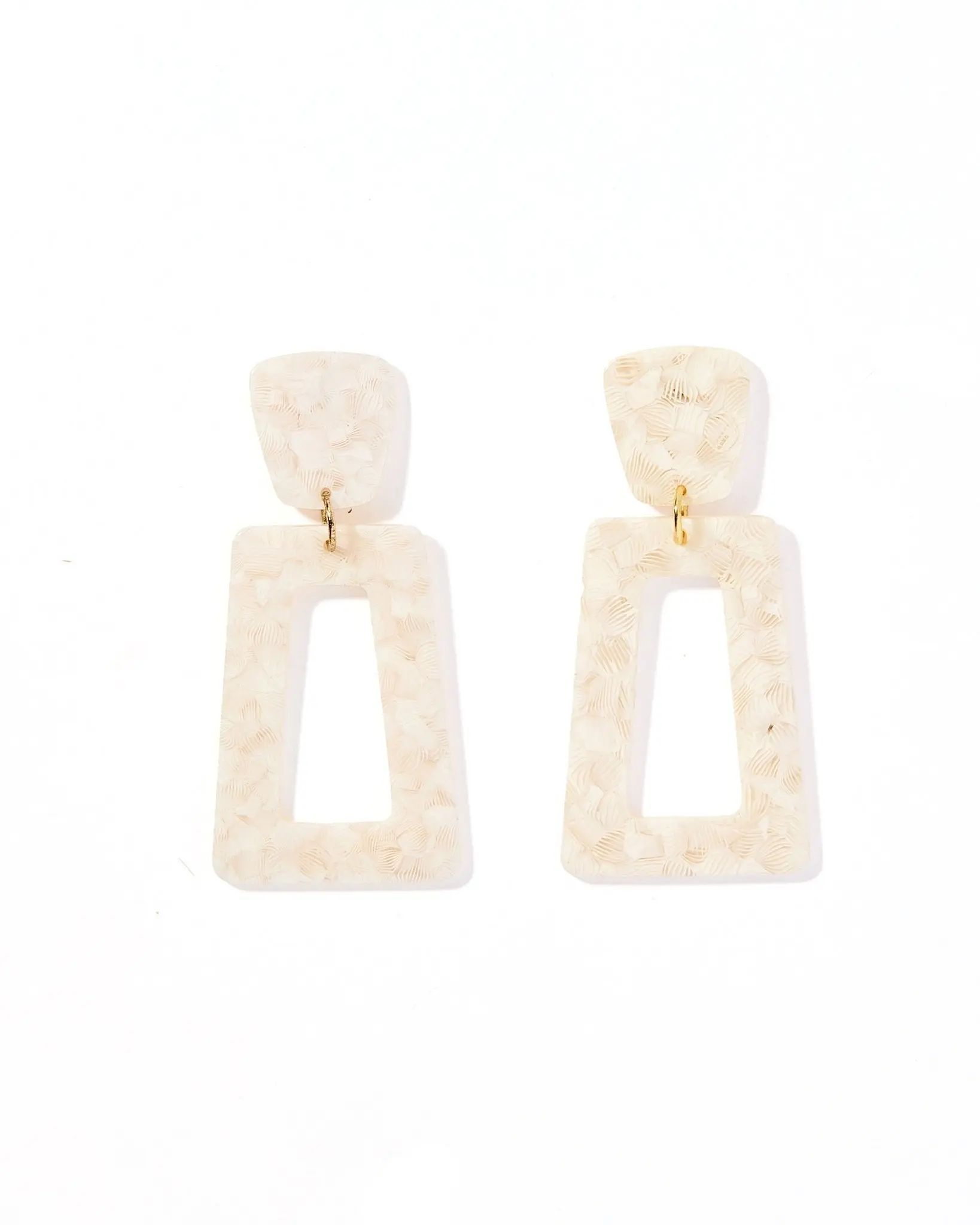 Kennedy Statement Earrings - White Shell