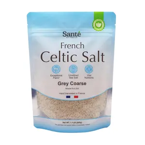 Sante Naturelle Grey Coarse Celtic Salt - 1.1lb (18oz) Unrefined Organic French Sea Salt, Hand Harvested Sal Celtica, Rich in 82+ Minerals, Enhanced Flavor