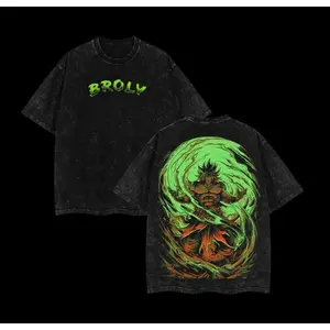 BROLY DBZ Retro Vintage Unisex Oversize Anime Manga Acid Washed Lightweight Cotton T-shirt, Anime Merch, Gift For Anime Fan, Weeaboo