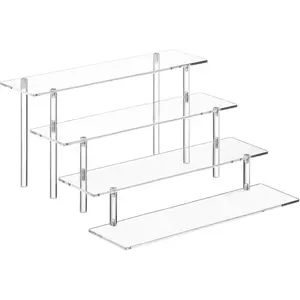 4 Tier Acrylic Perfume Organizer Stand, Clear Display Risers for Perfume, Cologne, Cosmetic, Skincar, Funko POP, Dessert Display, Cupcake Stand Holder