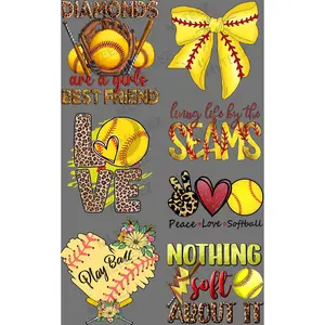 SOFTBALL (2) PREMADE GANGSHEET  - 22X36 DTF TRANSFERS - DIRECT TO FILM