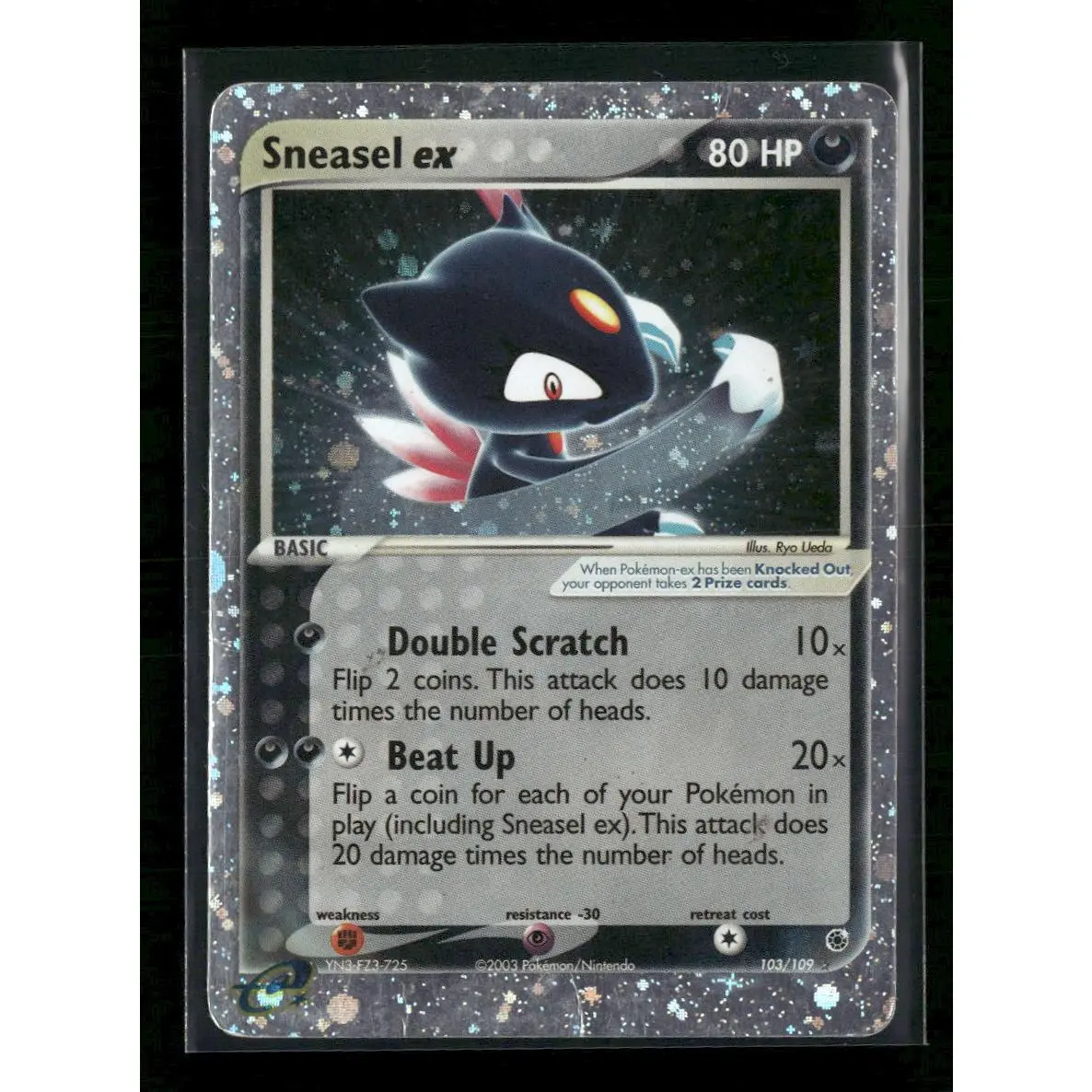 Ruby and Sapphire Sneasel ex #103/109 *Damaged*