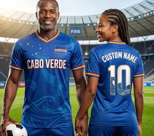 Custom Cabo Verde Football Jersey, Personalized Name Number Soccer Fan Shirt