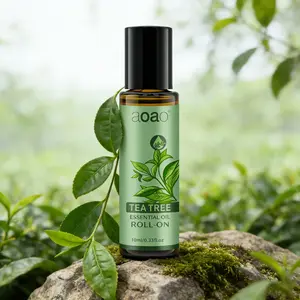 Tea Tree Oil Essential Oil, Plant Extract Convergent Control Cleanser for Acne-Prone Skin, Roller Ball Oil 10ML, Natural Skincare Solution