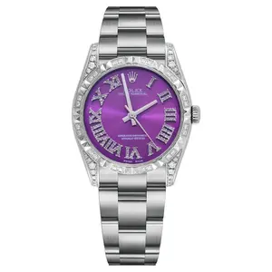 Rolex Oyster Perpetual Midsize Red Grape Dial Ladies Watch WHT029814 Joyce