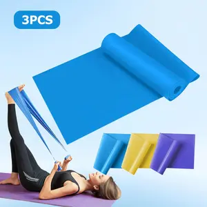 3-Piece Resistance Band Set - Elastic Fitness Bands for Yoga, Pilates, Strength Training and Home Gym (Yellow/Blue/Purple)