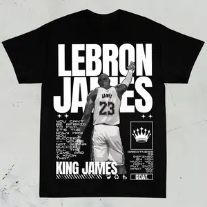 LeBron James Icon Graphic Basketball Star Graphic Tee Shirt