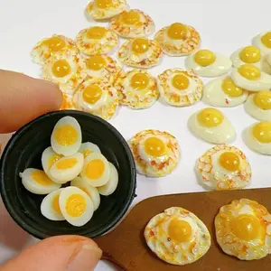 NEW 5 PCS/set 1/12 Handmade with clay eggs food, Miniature cooking set for Doll House Mini Kitchen Taking photos of props for playing house accessories suitability for Blyth ob11 BJD Christmas present, birthday pres