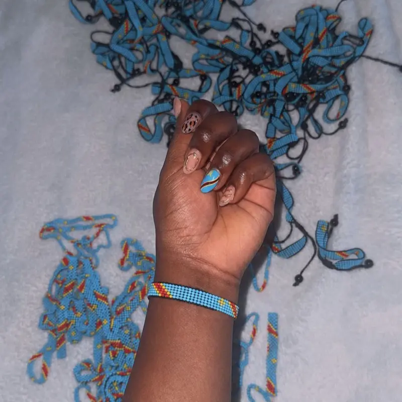 Congo Flag Bracelet, Trendy Aesthetic Jewelry, Fashionable Female Jewelry Accessory, Costume Fashion Accessory