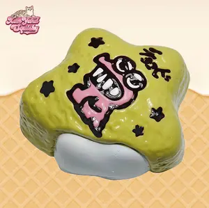 Alligator with Star Cookie Squishy, Handmade taba squishy, Food-Grade Silicone Slow-Rising Rebound Squishy, Sticky Squeeze Toys Gift, Fidget Toys for Stress Relief, Non-Toxic Sensory Toys (4.59oz/130g)