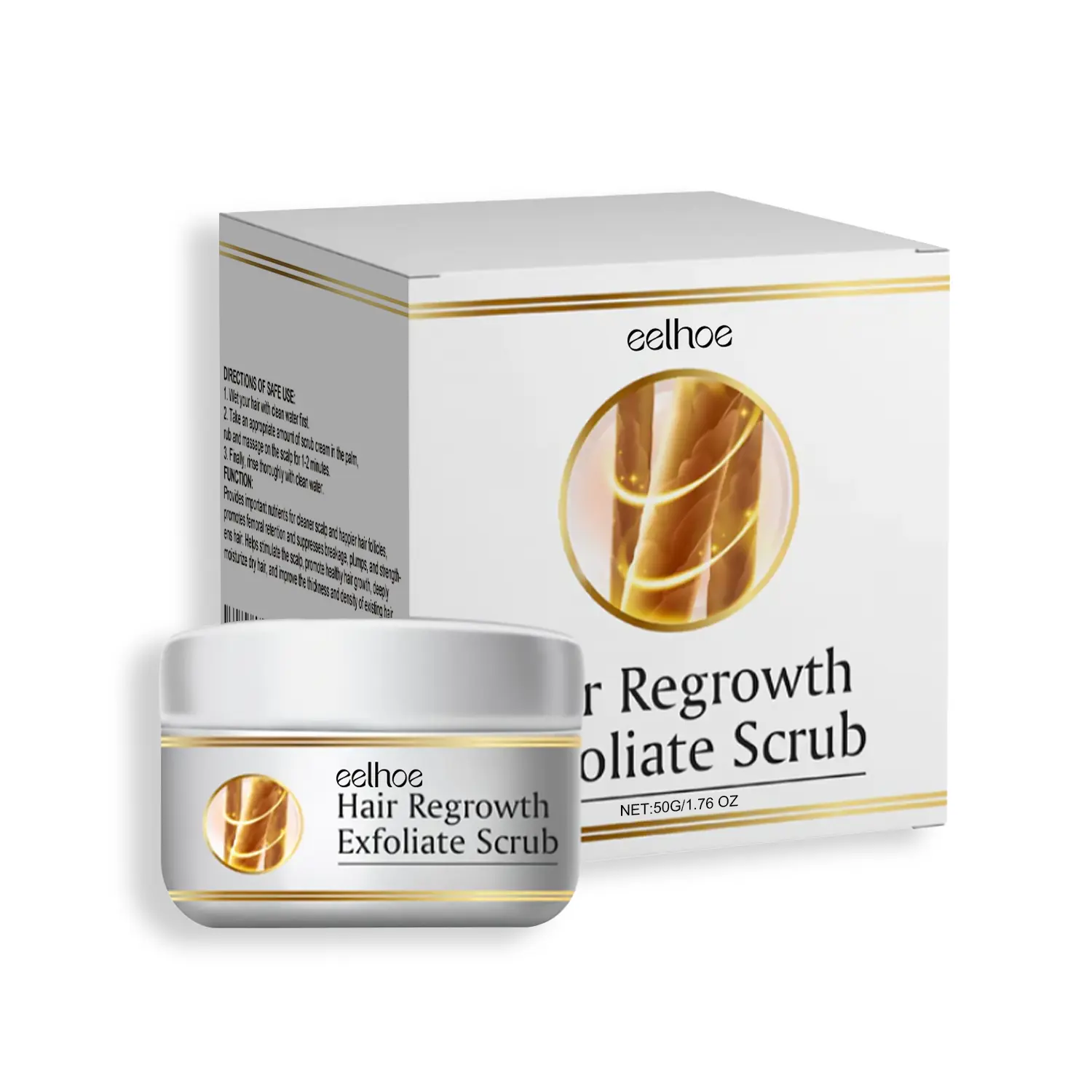 Hair Regrowth Exfoliate Scrub, Deep Cleansing Scalp Scrub with Sea Salt, Clarifying Scalp Treatment for Oily Scalp & Buildup, Refreshes, Volumizes & Nourishes Hair, 50g