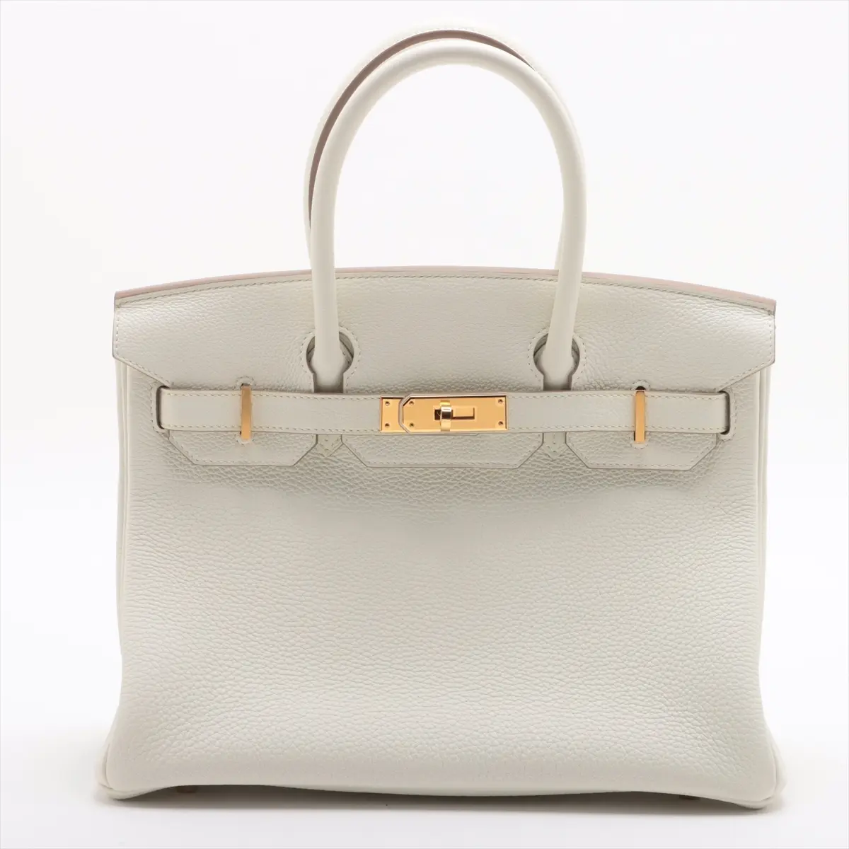 Pre-owned HERMÈS 1 Top Handle Bags Hermes 2023 Hermes Togo Birkin 30 Mushroom w/ Gold Hardware
