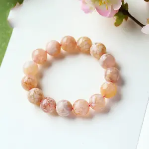 JMYUMI Natural  Cherry Agate Bracelet For Women Men 8MM Beads Bracelets for Spiritual Healing Positive Energy