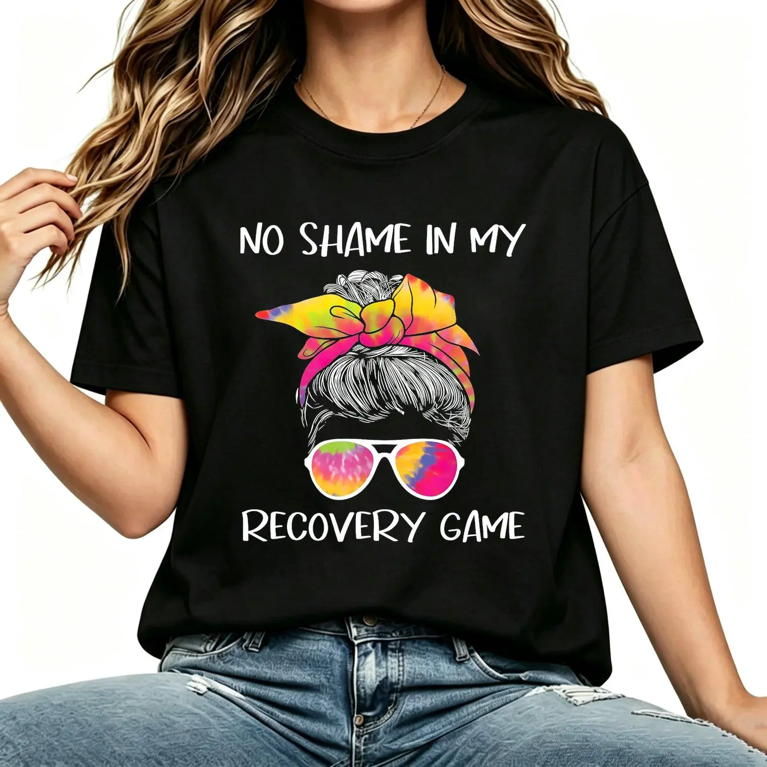 Womens T shirts No Shame In My Recovery Game Sobriety Anniversary Tee Casual Comfortable Stylish Apparel Design